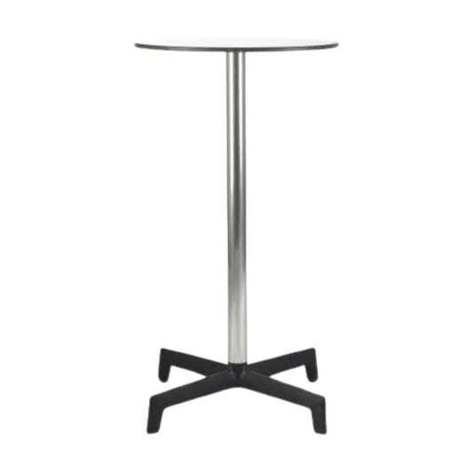 BASE Y CUBIERTA RESOL SPUTNIK HIGH 60 DIA HPL | Pie de Mesa Alta con Cubierta HPL para Restaurante | 110 cm | Aluminio Anodizado | Protección Rayos UV | Interior + Exterior - 02207 - Resol - NOGAL BEAT - mesa