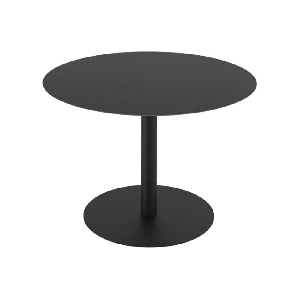 BASE Y CUBIERTA RESOL TAPIES XL 110 DIA HPL | Pie de Mesa con Cubierta HPL para Restaurante | 74.5 cm | Hierro Fundido | Interior - 05586 - Resol - NOGAL BEAT - Mesas