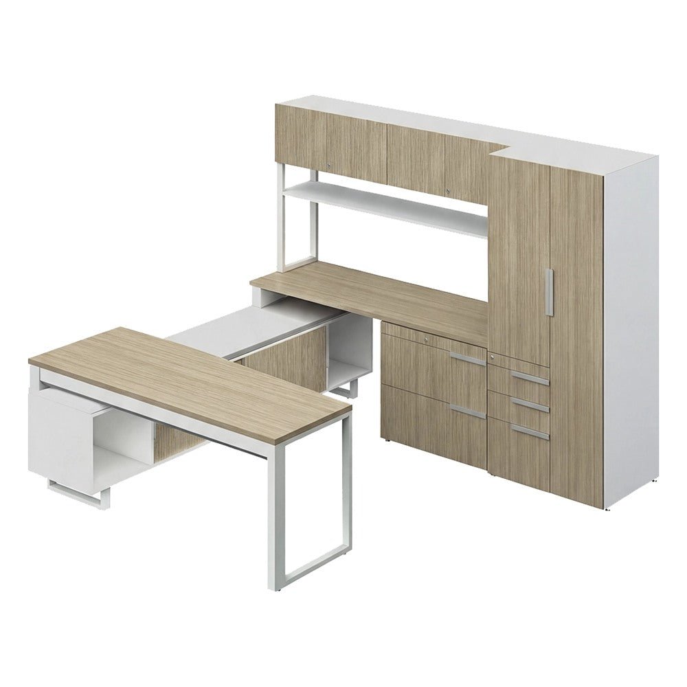 Conjunto Presidente para Dirección - GEBESA G-CONNECT - Pata “O” - Frente 255 cm - Izquierda - GBG110LCN - GEBESA - NOGAL BEAT - Escritorio de Oficina