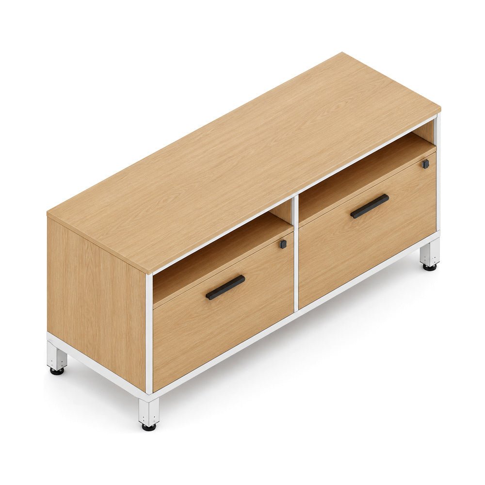 Credenza para Oficina Baja - VERSA EVO - 4 Patas Cortas Evo en Aluminio Altura 12cm - CS-816M EVO - VERSA - NOGAL BEAT - Credenza