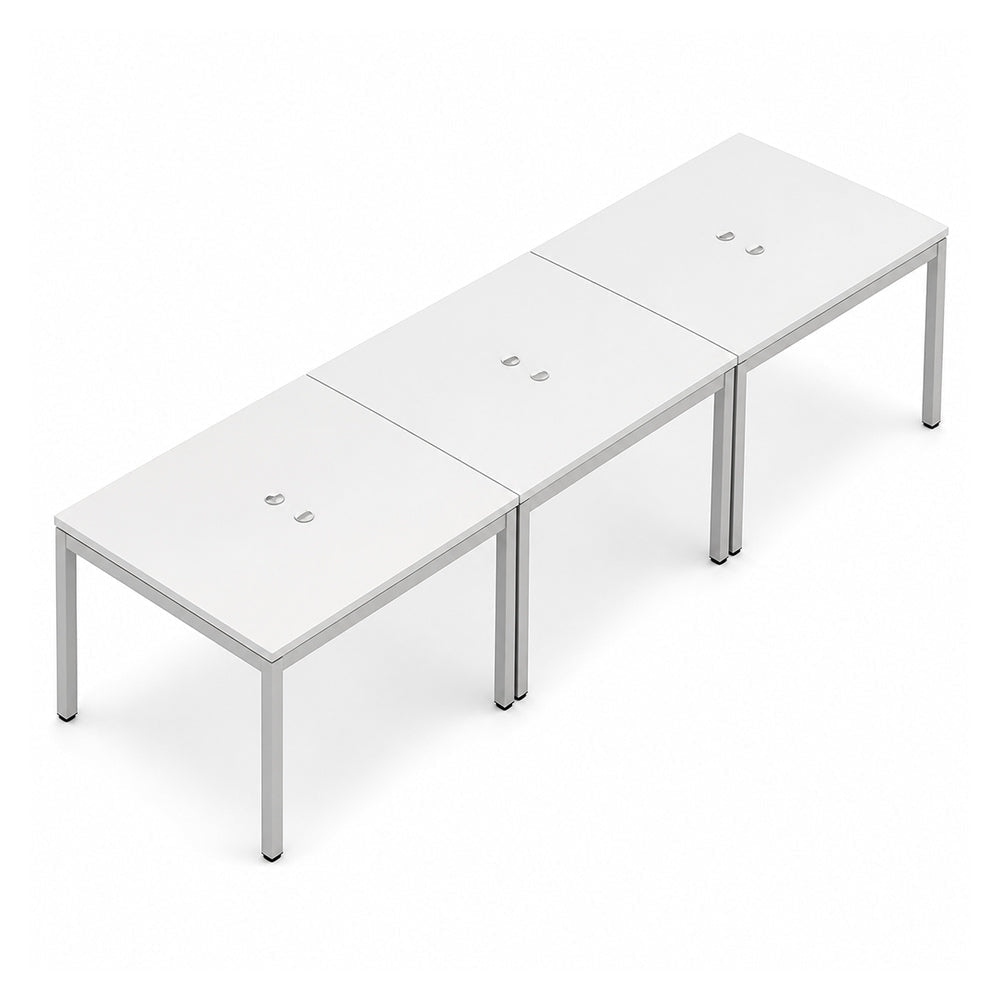 Escritorio de Oficina Bench 6 Usuarios - VERSA READY - Varios Colores - 420 × 100 cm - Cubierta Melamina 28mm o LPAP 28mm - RE-622 - VERSA - NOGAL BEAT - Escritorio de Oficina