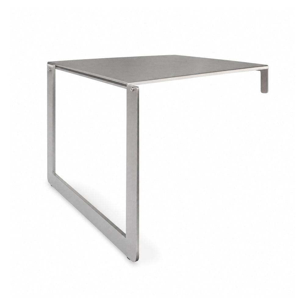 Escritorio de Oficina Bench para 2 Usuarios con 2 Patas - VERSA AXIO - Blanco/Gris - Frente 140 cm - Riel Central Aluminio - AO-743 - VERSA - NOGAL BEAT - Escritorio de Oficina