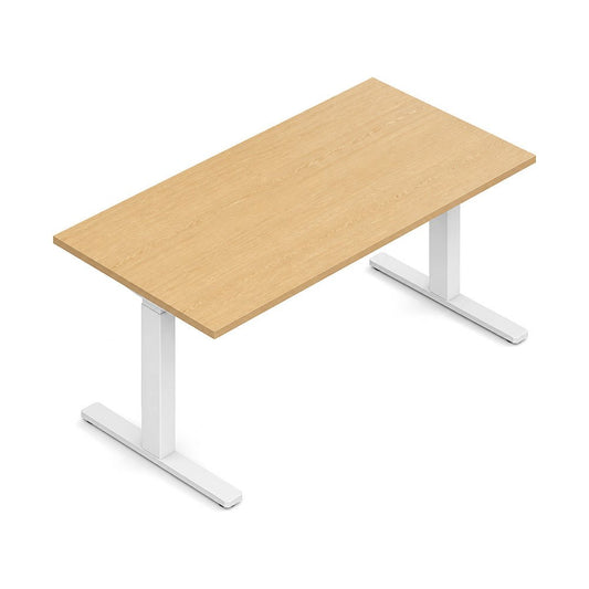 Escritorio de Oficina Trabajo Estructura Metálica con Pata Centrada - VERSA LEVA - Varios Colores - 200 × 80 cm - Cubierta Melamina 28mm - LV-182 - VERSA - NOGAL BEAT - Escritorio de Oficina