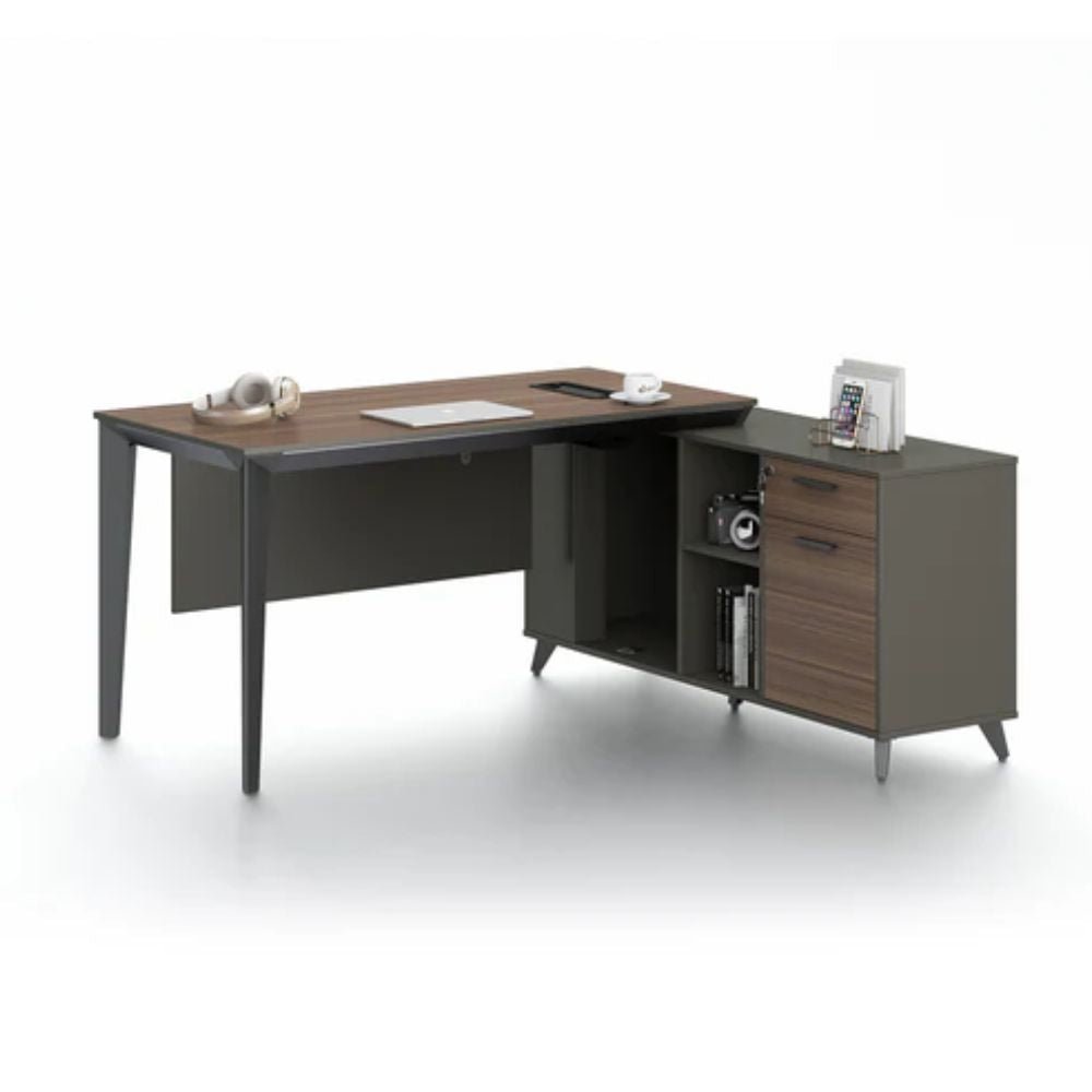 ESCRITORIO NOGAL BEAT ESCRITORIO EJECUTIVO LAT CRACOVIA 160 | Escritorio para Oficina Empresa | Interior - ESCR0904426 - Mundo In - NOGAL BEAT - Escritorio Ambientada
