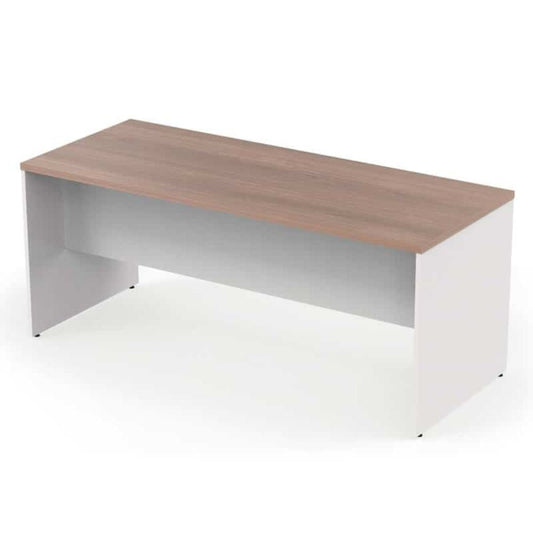 ESCRITORIO OFIK TRIZZA 780 | Escritorio 234 | Bicolor | Melamina | Estructura Acero | Tapones Protectores | Cantos Protegidos | Regatón Nivelador | Interior - 780 - OFIK - NOGAL BEAT - Escritorio