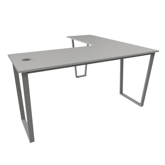 Escritorio para Consultorio en L - OFIK VASARI 869 - Cubierta en Melamina y Estructura en Acero - 869 - OFIK - NOGAL BEAT - Escritorio