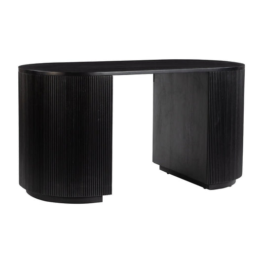 Escritorio para Coworking - ZUO BARNABY - Negro - Cubierta de Mango Macizo Laminado y Estructura de Mango Macizo - 111149 - Zuo - NOGAL BEAT - Escritorio de Oficina