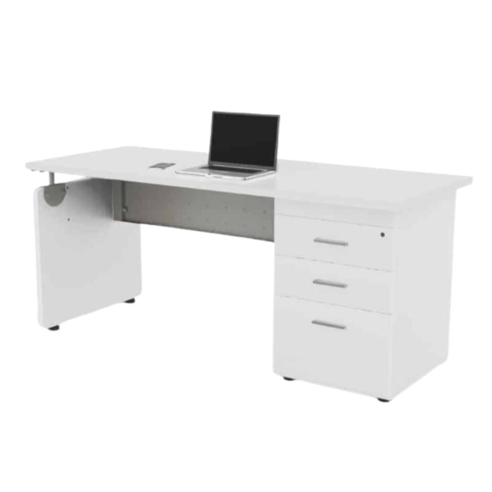 Escritorio para despacho - OFIK 237 - 3 Cajones - Cubierta en Melamina y Estructura en Lámina - 237 - OFIK - NOGAL BEAT - Escritorio