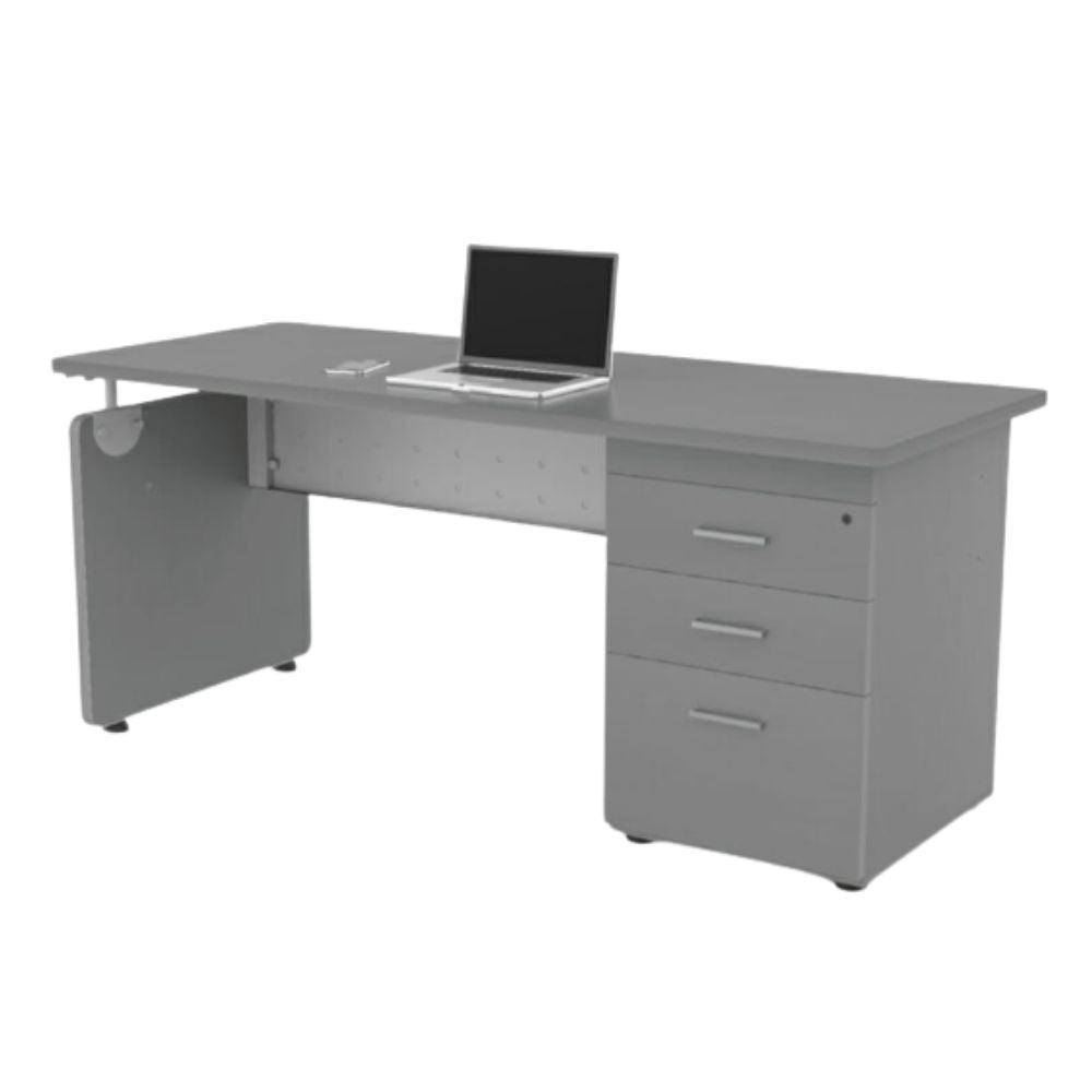 Escritorio para despacho - OFIK 237 - 3 Cajones - Cubierta en Melamina y Estructura en Lámina - 237 - OFIK - NOGAL BEAT - Escritorio