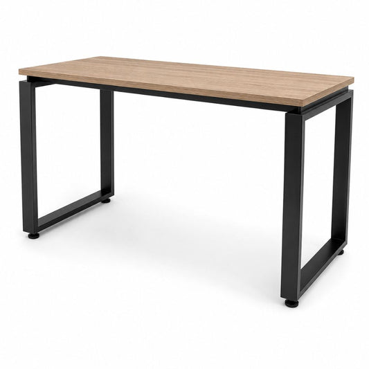 Escritorio Smart 120 con cubierta de melamina y estructura metálica rectangular