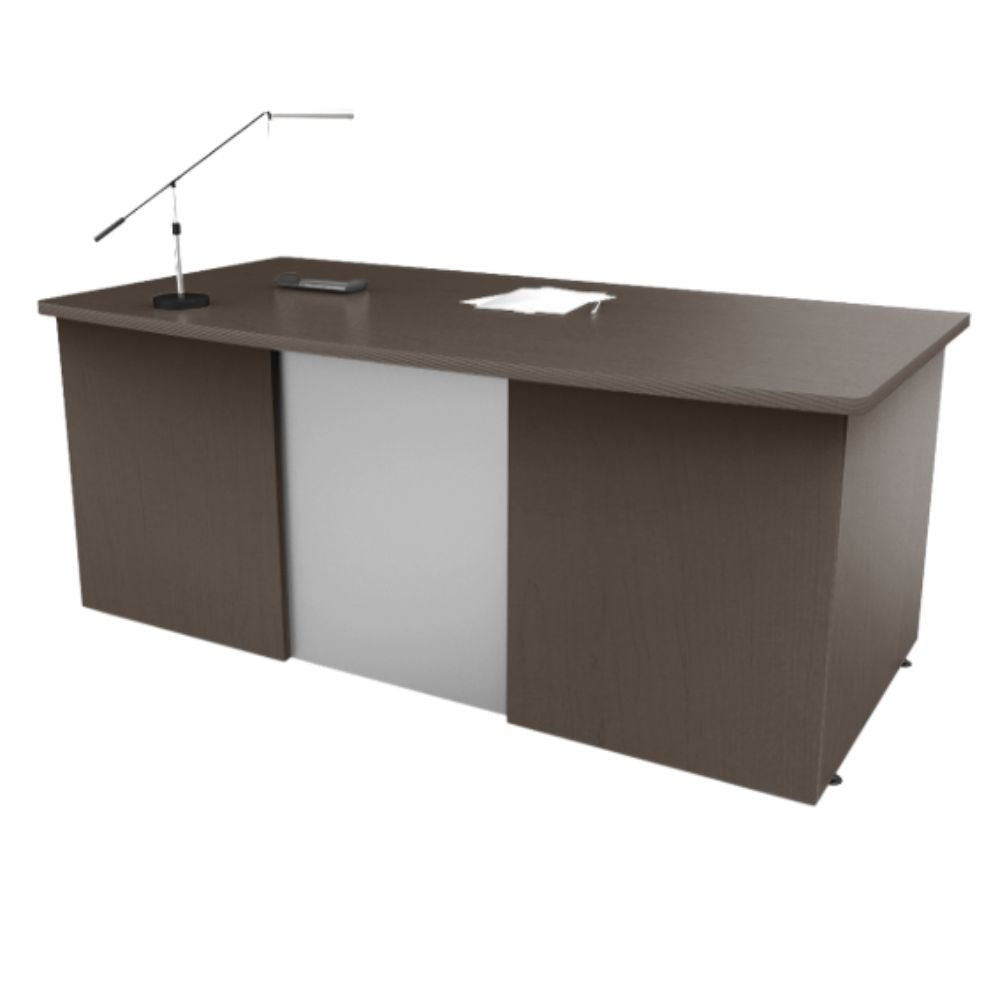 Escritorio para Oficina - OFIK 235 Forzza 145 - Varios Colores - Cubierta y Estructura en Melamina - 235 - OFIK - NOGAL BEAT - Escritorio