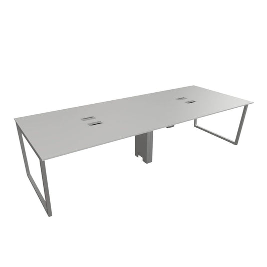 Escritorio para Oficina - OFIK VASARI 872 - 4 Usuarios - Cubierta en Melamina y Estructura en Acero - 872 - OFIK - NOGAL BEAT - Escritorio