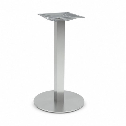 Estructura Alta para Mesa - VERSA STYLE BASE CATALUÑA ALTA - Pedestal Base de Plato de Acero Inoxidable Acabado Pulido - AL-CTA100 - VERSA - NOGAL BEAT - Estructura para Mesa