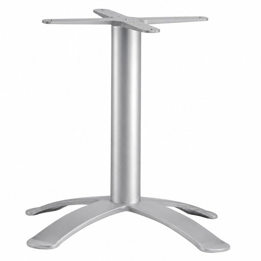 Estructura Baja para Mesas - LABENZE H73 160-07500-GRS - Gris Plata - Columna Redonda y 4 Puntas - 160-07500-GRS - Labenze - NOGAL BEAT - Estructura para Mesa