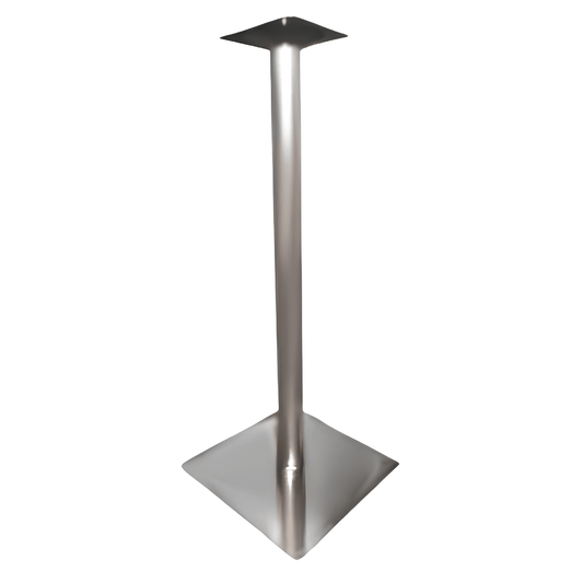 Base de acero Gersa G-2401 cuadrada con acabado espejo y perfil tubular circular