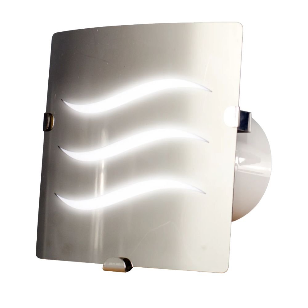 Extractor de Aire para Medios Baños - MASTERFAN PLATINO 4L - Satinado - Operación Silenciosa - PLATINO 4L - Masterfan - NOGAL BEAT - Extractores de Aire
