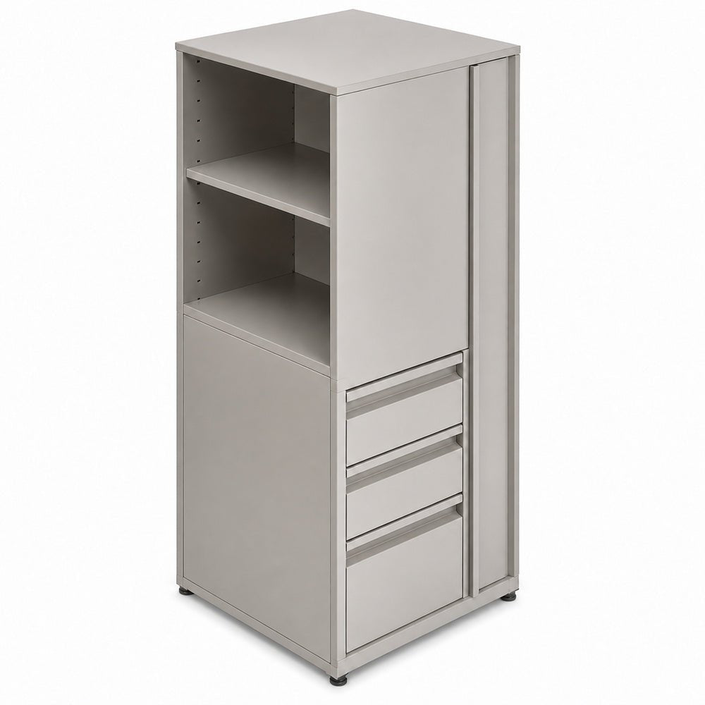 Librero a Piso Cuerpo Metálico para Archivo - GEBESA ARKA - Altura 165 cm - Mano Izquierda - GEA462165L - GEBESA - NOGAL BEAT - Librero