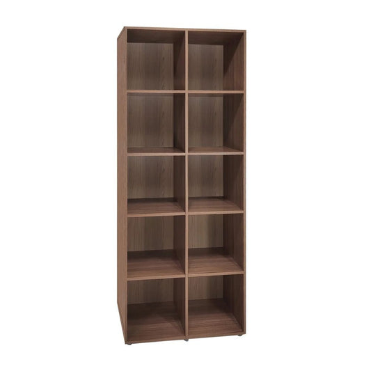 LIBRERO NOGAL BEAT LIBR0904380 GARDA | Librero Juguetero para Sala de Estar Habitación | Madera | Exhibición Modular | Interior - LIBR0904380 - Mundo In - NOGAL BEAT - Librero