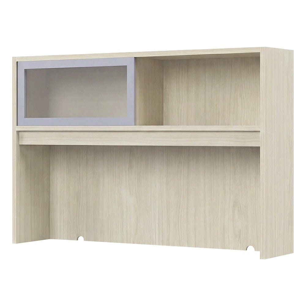 Librero sobre Credenza para Área Administrativa - GEBESA PRIME - Frente 148 cm - Puerta Corrediza de Acrílico - GBR487150 - GEBESA - NOGAL BEAT - Librero