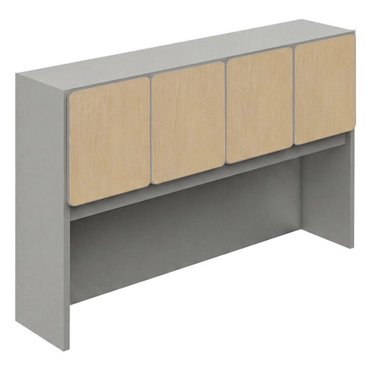Librero sobre Credenza para Oficina - GEBESA CONCORD - Frente 148 cm - Estructura de Aglomerado - GAO470150 - GEBESA - NOGAL BEAT - Librero