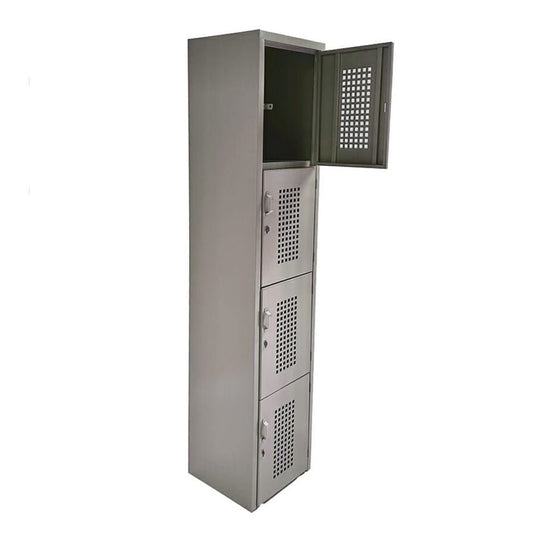 LOCKER OFIK 325 | Locker para Empresa | 4 Puertas | Perforado | Interior - 325 - OFIK - NOGAL BEAT - Mobiliario