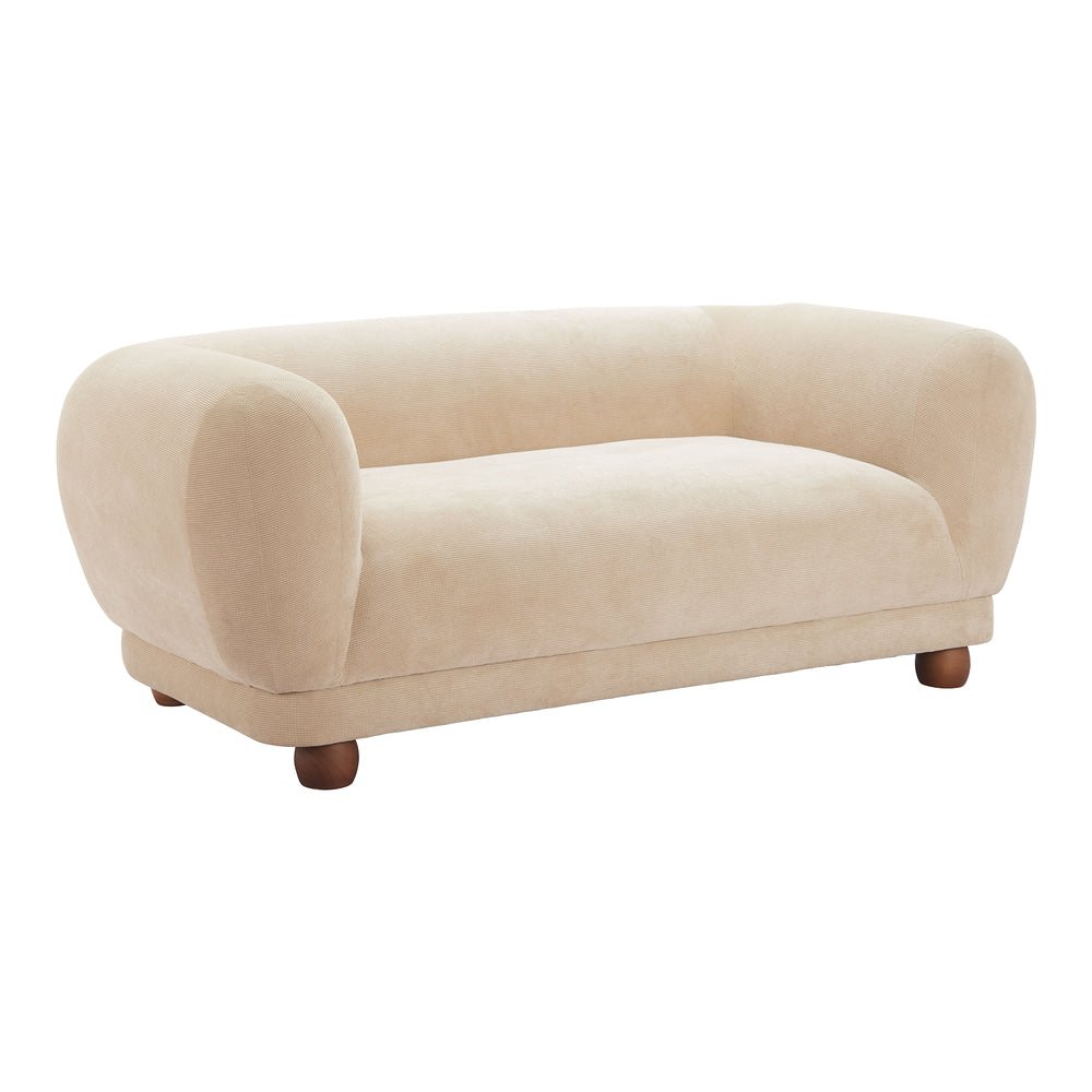 Love Seat para Recepción 2 Plazas - ZUO BOET - Taupe - Asiento y Respaldo Tapizados en Pana - 110430 - Zuo - NOGAL BEAT - Sillón Ocasional