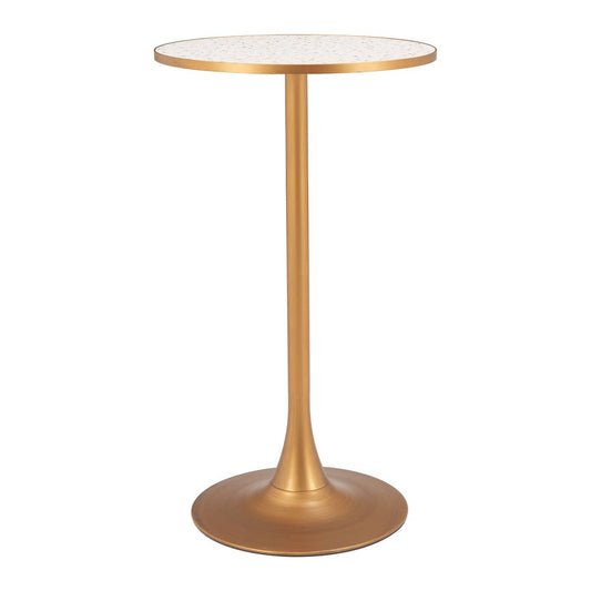 Mesa Alta para Bar - ZUO BITE - Varios Colores - Cubierta de MDF Símil Terrazo y Estructura de Acero con Recubrimiento en Polvo - 110402 - Zuo - NOGAL BEAT - Mesa Comercial Interior