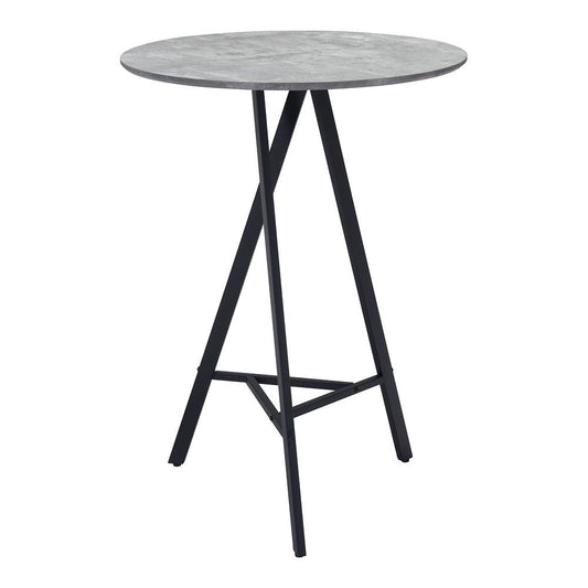 Mesa Alta para Comedor de Empresa - ZUO METZ - Gris - Cubierta de MDF Símil Concreto y Estructura de Acero con Recubrimiento en Polvo - 101881 - Zuo - NOGAL BEAT - Mesa Comercial Interior