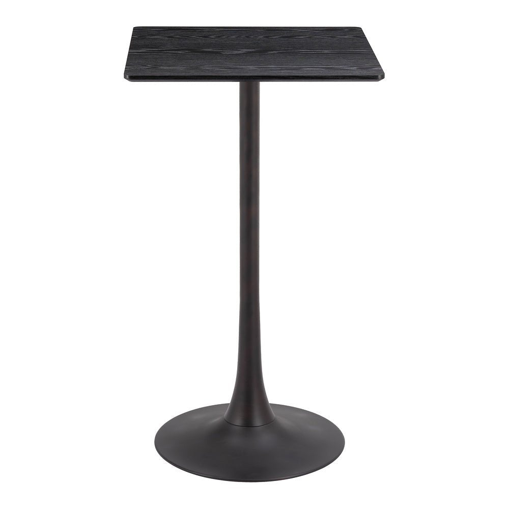 Mesa Alta para Snack Bar - ZUO VALLETA - Varios Colores - Cubierta de MDF Símil Madera y Estructura de Acero con Recubrimiento en Polvo - 109833 - Zuo - NOGAL BEAT - Mesa Comercial Interior