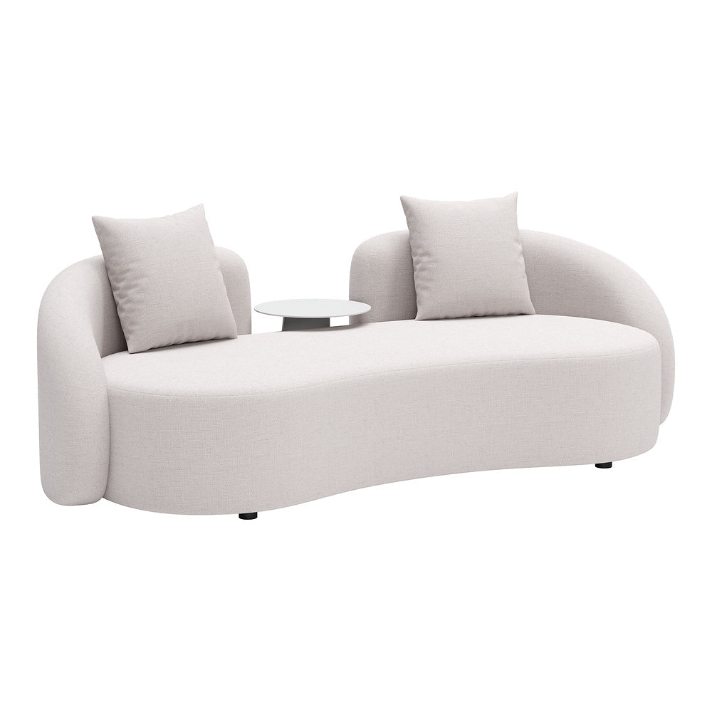Mesa Auxiliar de Terraza para Áreas de Estar - ZUO SUNNY ISLES - Blanco - Estructura y Cubierta en Aluminio con Recubrimiento en Polvo - 704020 - Zuo - NOGAL BEAT - Mesa de Terraza