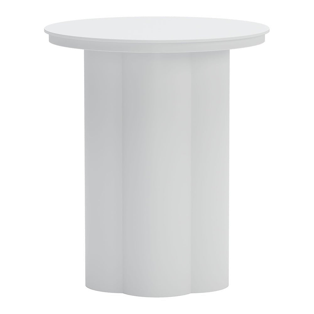 Mesa Auxiliar de Terraza para Club de Playa - ZUO KOGUR - Blanco - Estructura y Cubierta en Aluminio con Recubrimiento en Polvo - 704021 - Zuo - NOGAL BEAT - Mesa de Terraza