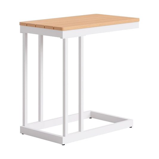 Mesa Auxiliar de Terraza para Spa - ZUO TAMARU - Natural - Cubierta de Acacia Maciza y Estructura de Aluminio con Recubrimiento en Polvo - 704240 - Zuo - NOGAL BEAT - Mesa de Terraza