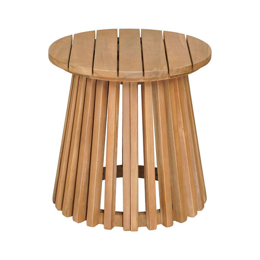 Mesa Auxiliar de Terraza para Zona de Jardín - ZUO ZAHARA - Natural - Estructura y Cubierta en Acacia Maciza - 704180 - Zuo - NOGAL BEAT - Mesa de Terraza