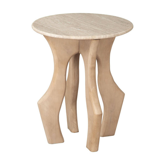 Mesa Auxiliar para Área de Descanso - ZUO EDA - Varios Colores - Cubierta de Mármol Natural y Estructura de Mango Macizo - 110630 - Zuo - NOGAL BEAT - Mesa Comercial Interior