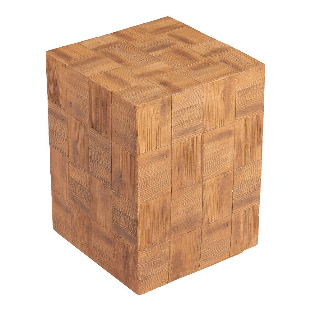 Mesa Auxiliar para Coworking - ZUO CETKA - Natural - Cubierta de Metal Símil Madera y Estructura de Metal - 110190 - Zuo - NOGAL BEAT - Mesa Comercial Interior