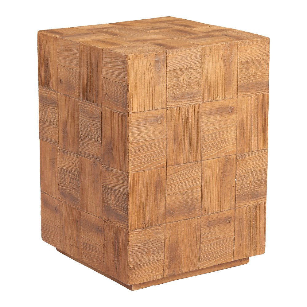 Mesa Auxiliar para Coworking - ZUO CETKA - Natural - Cubierta de Metal Símil Madera y Estructura de Metal - 110190 - Zuo - NOGAL BEAT - Mesa Comercial Interior