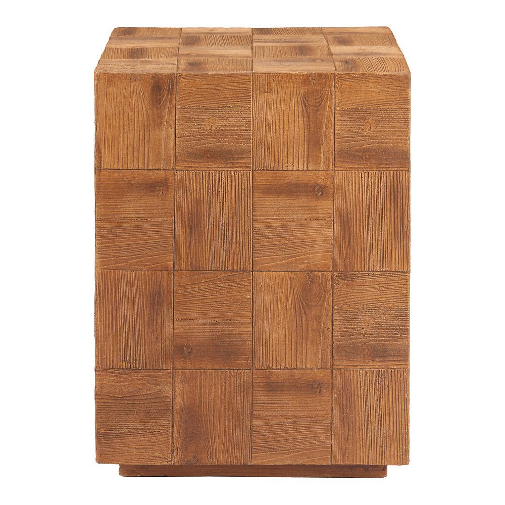 Mesa Auxiliar para Coworking - ZUO CETKA - Natural - Cubierta de Metal Símil Madera y Estructura de Metal - 110190 - Zuo - NOGAL BEAT - Mesa Comercial Interior