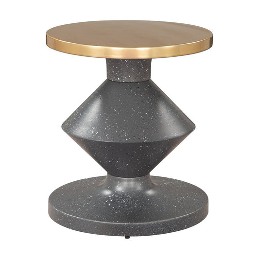 Mesa Auxiliar para Coworking - ZUO LITAR - Multicolor - Cubierta de Hierro Símil Terrazo y Estructura de Hierro Electrochapado - 110143 - Zuo - NOGAL BEAT - Mesa Comercial Interior