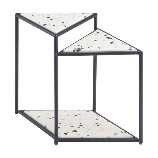 Mesa Auxiliar para Coworking - ZUO MISTE - Multicolor - Cubierta de Piedra Símil Terrazo y Estructura de Acero Sableado - 110325 - Zuo - NOGAL BEAT - Mesa Comercial Interior