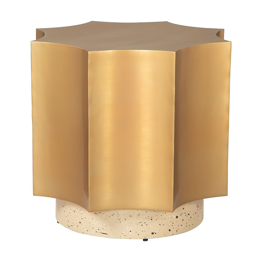Mesa Auxiliar para Coworking - ZUO OSAM - Varios Colores - Cubierta de Hierro Símil Terrazo y Estructura de Hierro Electrochapado - 110141 - Zuo - NOGAL BEAT - Mesa Comercial Interior