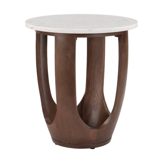 Mesa Auxiliar para Coworking - ZUO VAAN - Varios Colores - Cubierta de Mármol Natural y Estructura de Mango Macizo - 111039 - Zuo - NOGAL BEAT - Mesa Comercial Interior