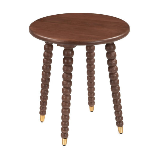 Mesa Auxiliar para Habitación de Hotel - ZUO JAMIL - Nogal - Cubierta de Mango Macizo y Estructura de Hierro con Recubrimiento en Polvo - 111025 - Zuo - NOGAL BEAT - Mesa Comercial Interior