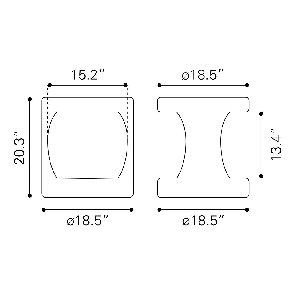 Mesa Auxiliar para Lobby de Hotel - ZUO NUUK - Negro - Estructura y Cubierta en Hierro con Recubrimiento en Polvo - 109757 - Zuo - NOGAL BEAT - Mesa Comercial Interior