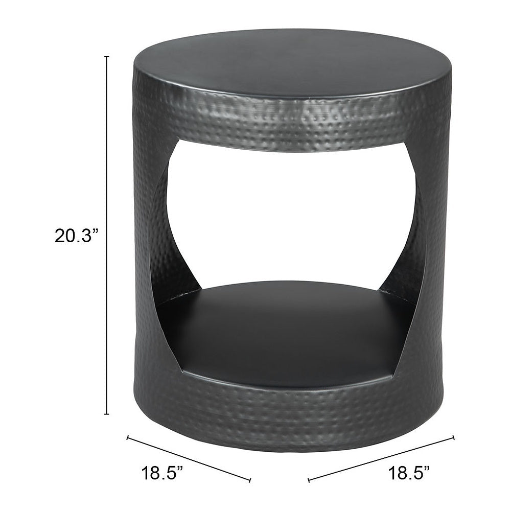 Mesa Auxiliar para Lobby de Hotel - ZUO NUUK - Negro - Estructura y Cubierta en Hierro con Recubrimiento en Polvo - 109757 - Zuo - NOGAL BEAT - Mesa Comercial Interior