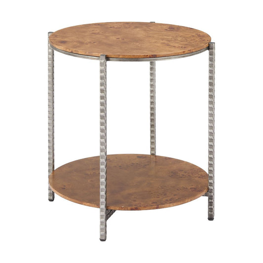 Mesa Auxiliar para Recepción - ZUO ADNA - Café - Cubierta de MDF con Chapa de Raíz y Estructura de Acero Martillado - 110750 - Zuo - NOGAL BEAT - Mesa Comercial Interior