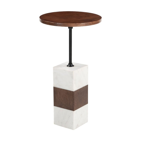 Mesa Auxiliar para Sala de Espera - ZUO STUK - Varios Colores - Cubierta de Mármol Natural y Estructura de Hierro - 110673 - Zuo - NOGAL BEAT - Mesa Comercial Interior