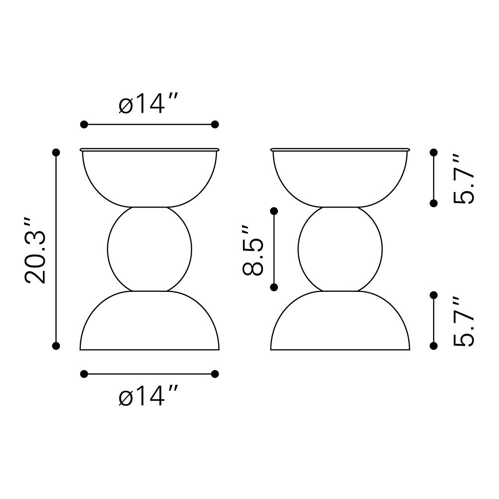 Mesa Auxiliar para Sala de Espera - ZUO TRIPOLI - Bronce - Cubierta de Madera de Mango y Estructura de Hierro Electrochapado - 109777 - Zuo - NOGAL BEAT - Mesa Comercial Interior