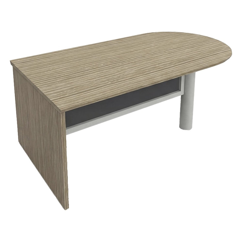 Mesa Bala con Faldón de Cristal para Sala de Juntas - GEBESA FILO - Frente 182 cm - Cubierta de MDF y Cuerpo de Aglomerado - GCF580182CN - GEBESA - NOGAL BEAT - Mesa Comercial Interior
