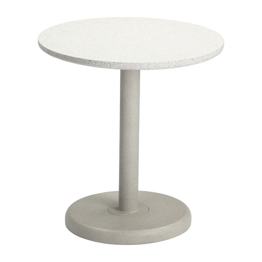 Mesa Bistró de Terraza para Hotel - ZUO LIORA - Blanco - Cubierta de Poli Cemento Símil Terrazo y Estructura de Acero con Recubrimiento en Polvo - 704212 - Zuo - NOGAL BEAT - Mesa de Terraza