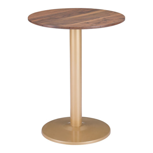 Mesa Bistró para Hotel - ZUO ALTO 60x60 101571 - Varios Colores - Cubierta de MDF Símil Madera y Estructura de Acero con Recubrimiento en Polvo - 101571 - Zuo - NOGAL BEAT - Mesa Comercial Interior